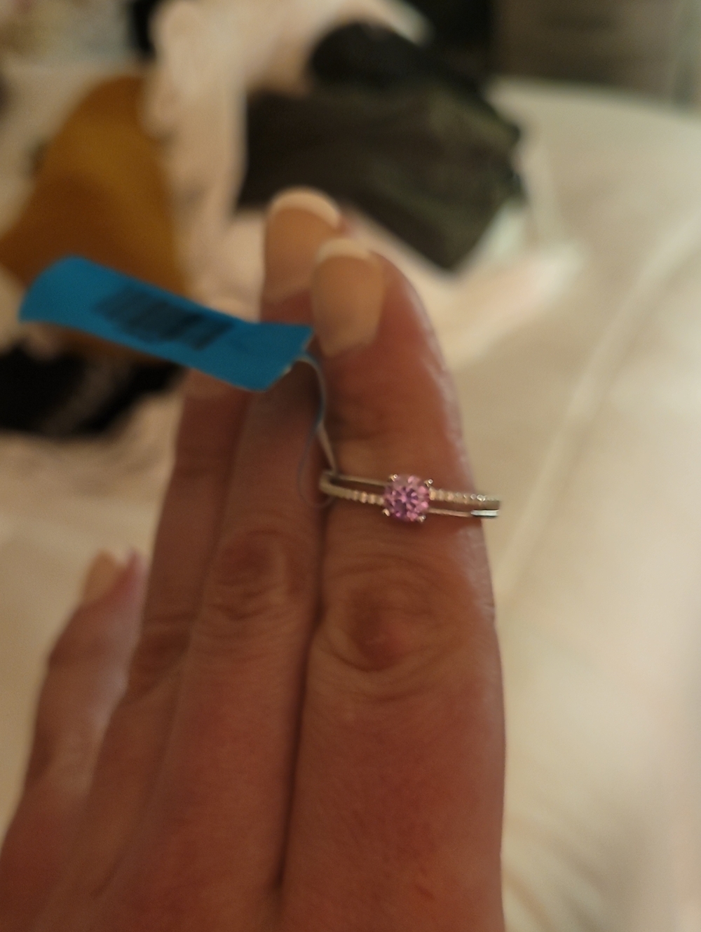 925 Silver Purple Moissanite Ring